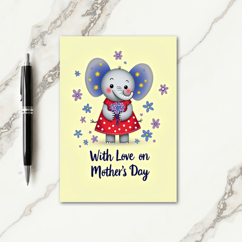 Sweet Floral Elephant Card