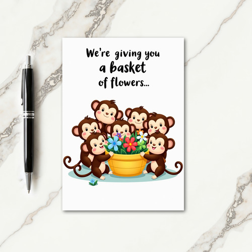 Sweet Floral Monkeys Card