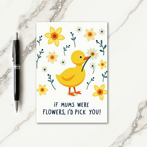 Sweet Floral Mothers Day Fowl Card