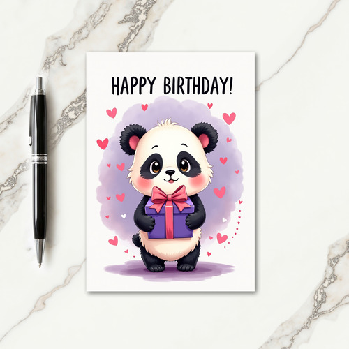 Sweet Fluffy Bear Birthday Card
