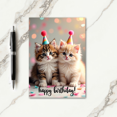 Sweet Fluffy Cat Birthday Card