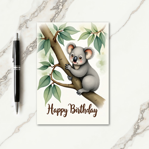 Sweet Fluffy Marsupial Birthday Card