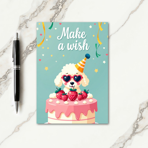 Sweet Fluffy Pup Birthday Card