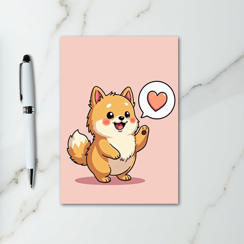 Sweet Fluffy Puppy Love Card