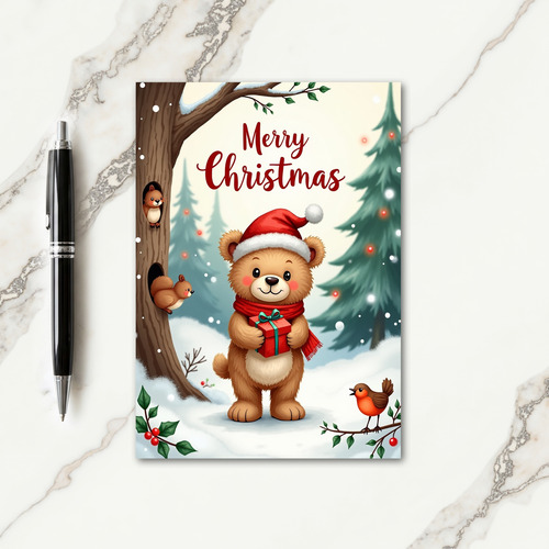 Sweet Forest Animal Christmas Card