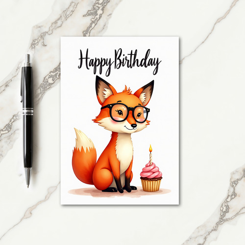 Sweet Fox Cupcake Card