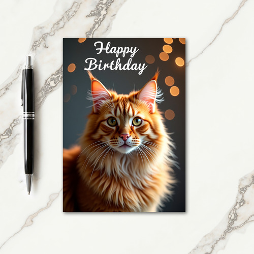 Sweet Ginger Cat Birthday Card