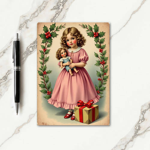Sweet Girl Christmas Card