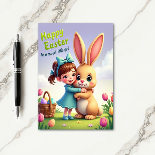 Sweet Girl Easter Day Card