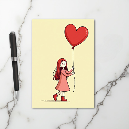 Sweet Girl Love Heart Card