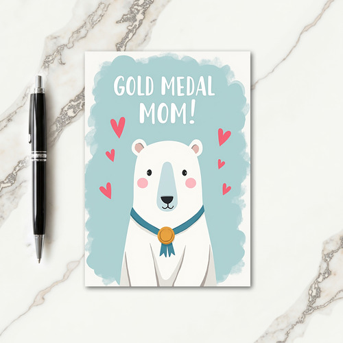 Sweet Gold Medal Mom Card