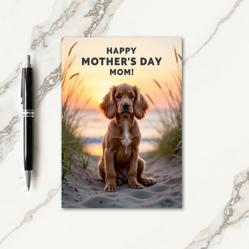 Sweet Golden Dog Mothers Day Card