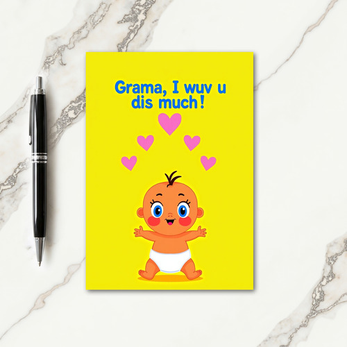 Sweet Grama I Wuv U Card