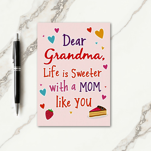 Sweet Grandmas Day Dessert Card