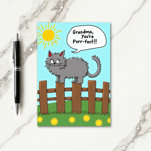 Sweet Grandmas Day Feline Card