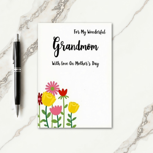 Sweet Grandmom Floral Card