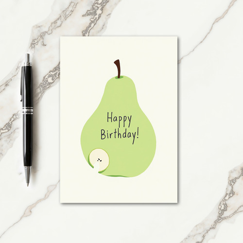 Sweet Green Fruit Birthday Card