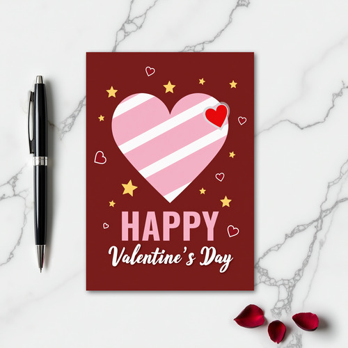 Sweet Heart Stripes Valentines Card