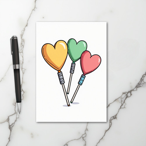 Sweet Hearts Lollipops Card