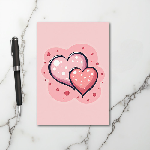 Sweet Hearts Pink Polka Dot Card