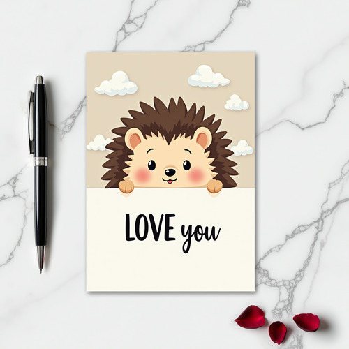 Sweet Hedgehog Love You Card
