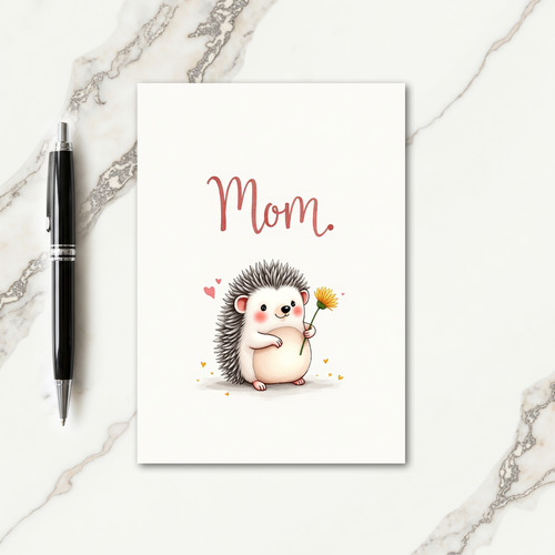 Sweet Hedgehog Mom Card