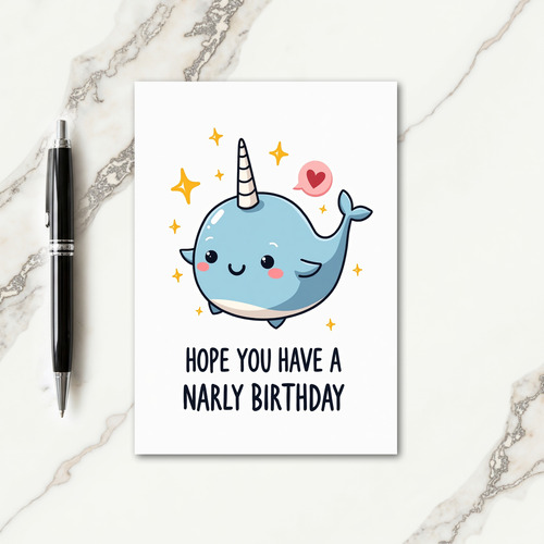 Sweet Horned Creature Birthday Card