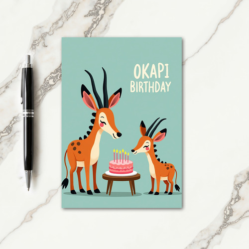 Sweet Horned Friends Birthday Card