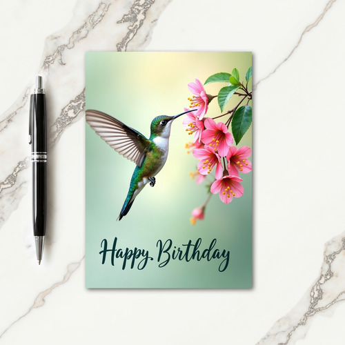 Sweet Hummingbird Birthday Card