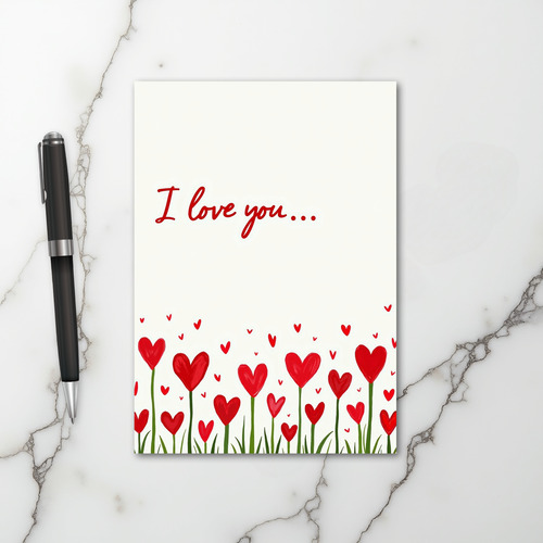 Sweet I Love You Hearts Card