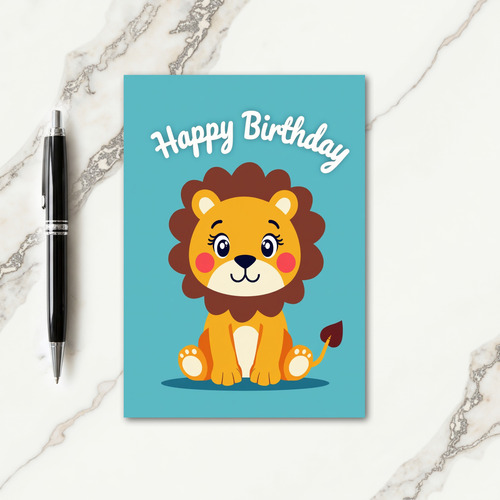 Sweet Jungle Cat Birthday Card