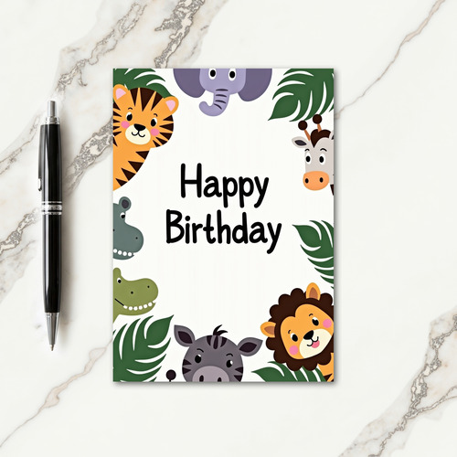 Sweet Jungle Friends Birthday Card