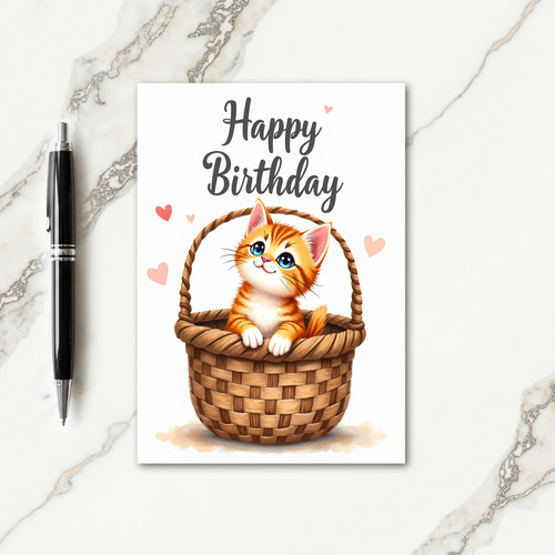 Sweet Kitten Basket Card