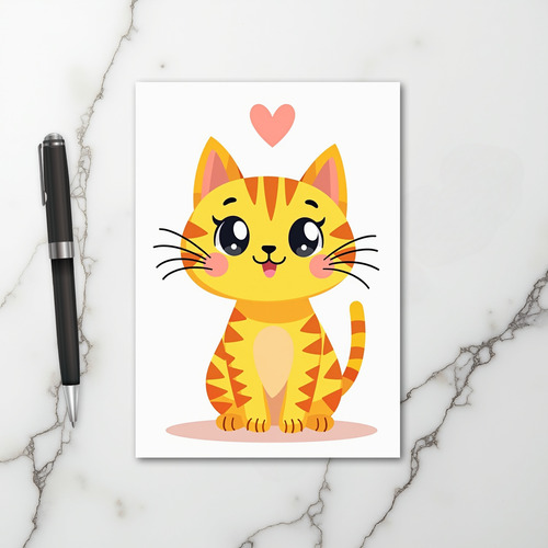 Sweet Kitty Heart Card