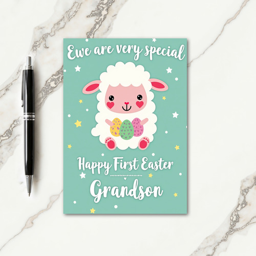 Sweet Lamb Easter Grandson Card