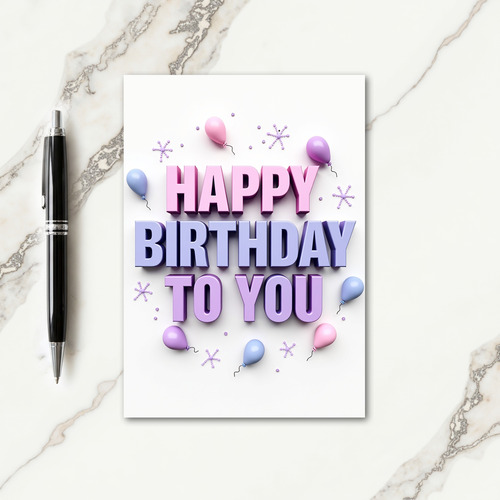 Sweet Lettering Birthday Card