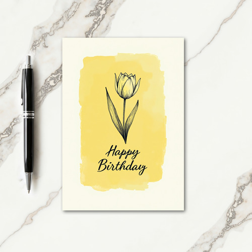 Sweet Line Art Birthday Card