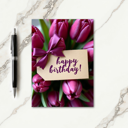 Sweet Magenta Floral Birthday Card