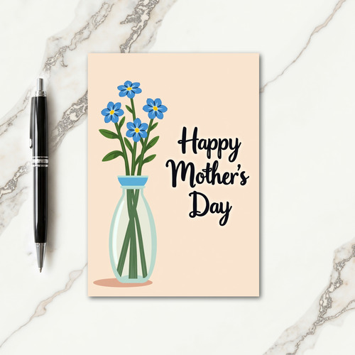 Sweet Mom Blue Blooms Card