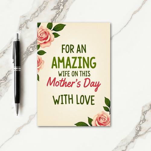 Sweet Mom With Roses Day Card