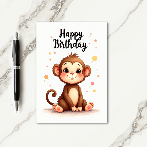 Sweet Monkey Birthday Card