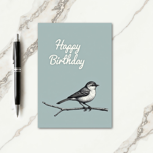Sweet Monochrome Bird Card
