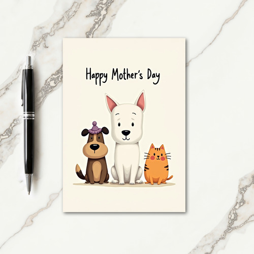 Sweet Mothers Day Animal Friends Card