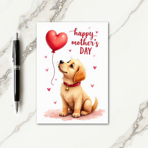 Sweet Mothers Day Balloon Dog Card