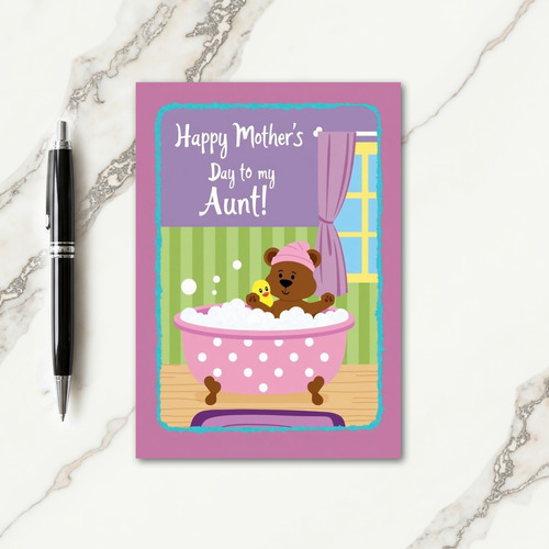 Sweet Mothers Day Bear Bath Card