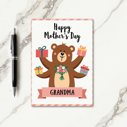 Sweet Mothers Day Bear Gift Card