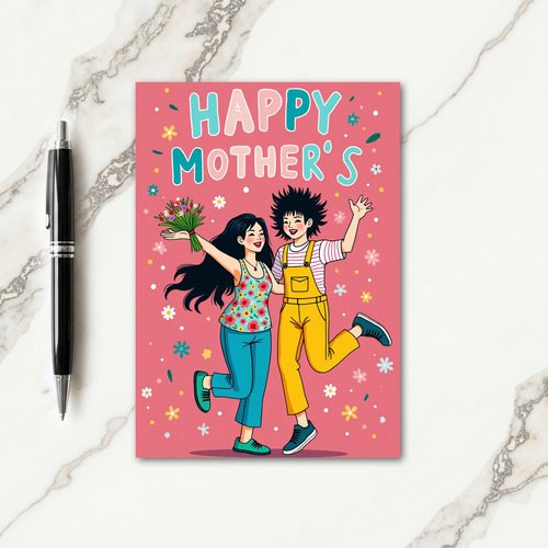 Sweet Mothers Day Bouquet Giving Card