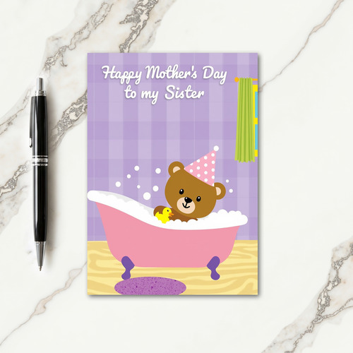 Sweet Mothers Day Bubble Bear Card