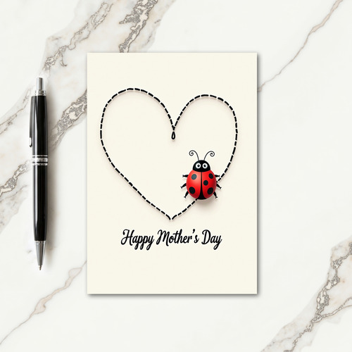 Sweet Mothers Day Bug Heart Card