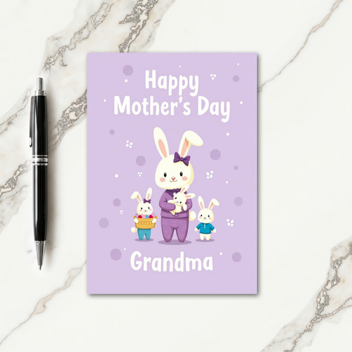 Sweet Mothers Day Bunny Art Card